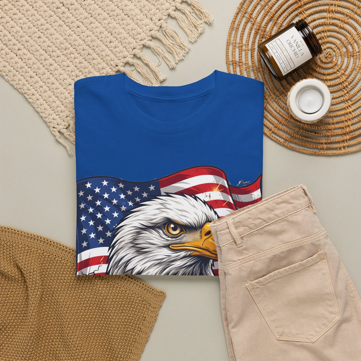 Patriotic Eagle T-Shirt – American Flag Bald Eagle Graphic Tee