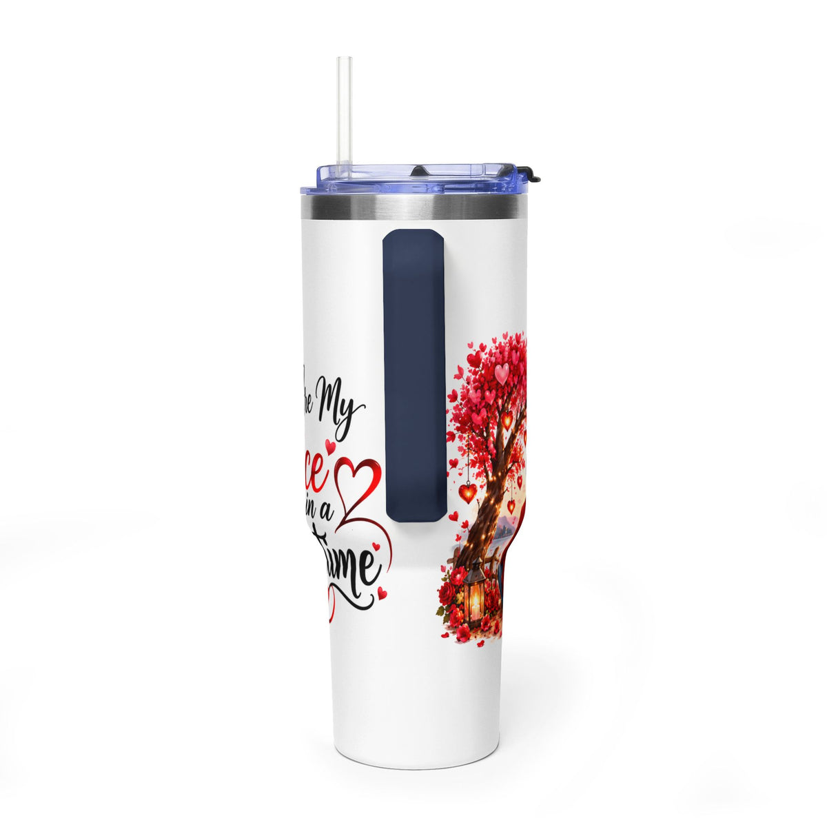 40oz Love-Themed Thermal Tumbler with Handle