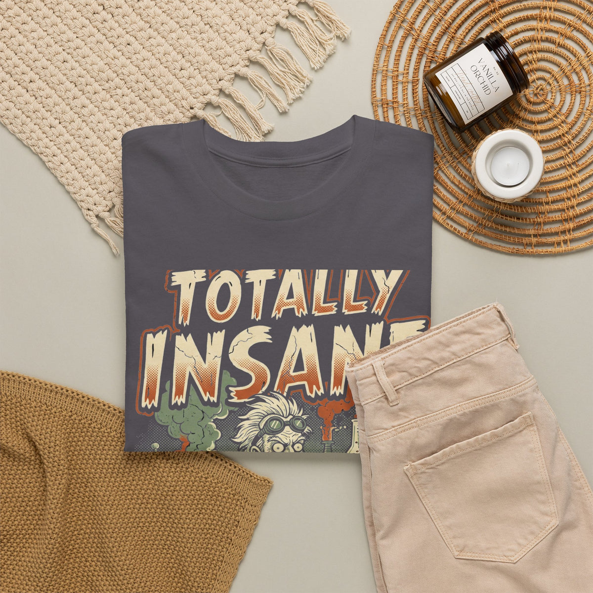 Totally Insane Graphic Tee — Retro Mad Scientist Horror Shirt