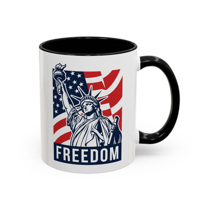 Freedom Statue Accent Coffee Mug — Patriotic Liberty 11/15oz