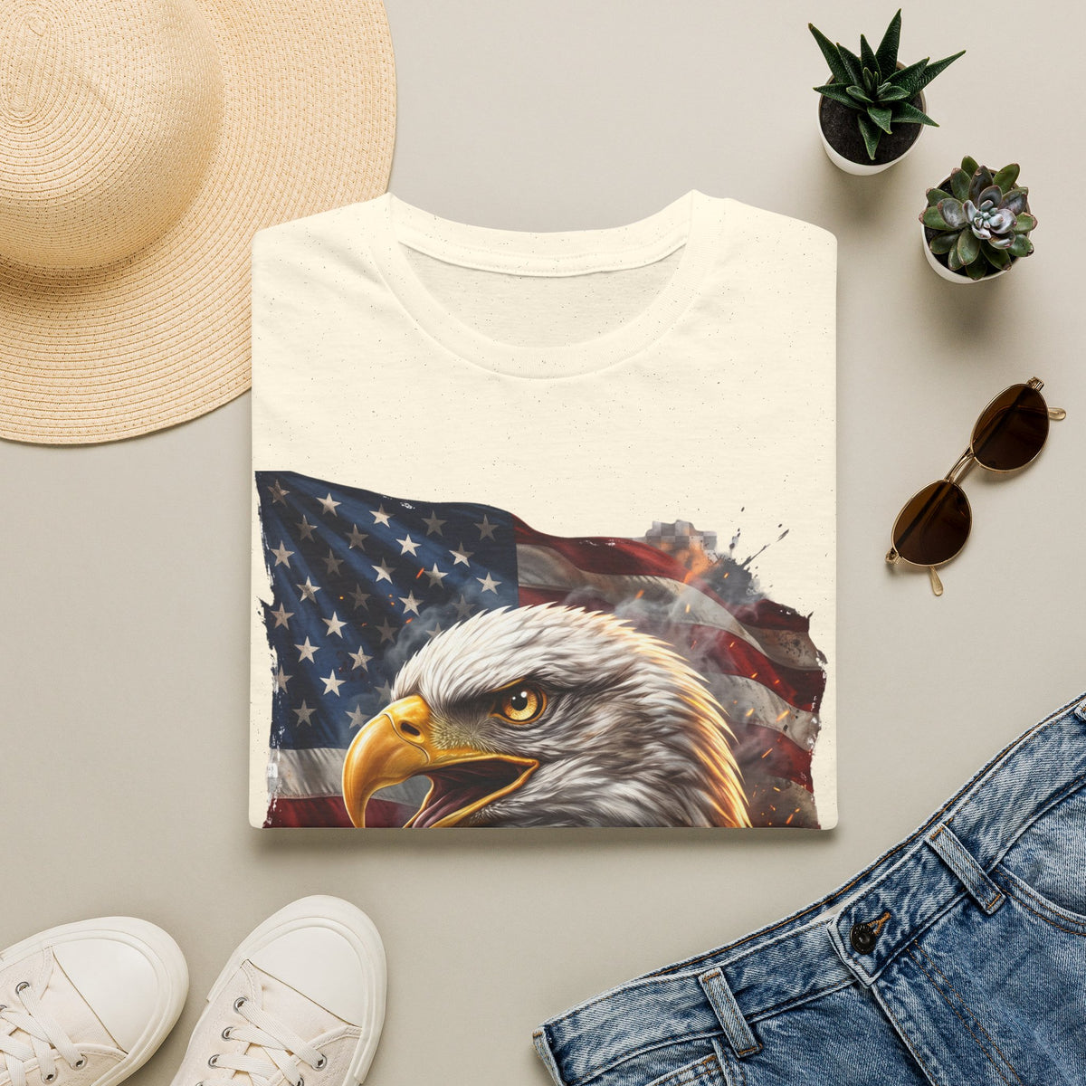 American Bald Eagle T-Shirt — Patriotic USA Flag Graphic Tee