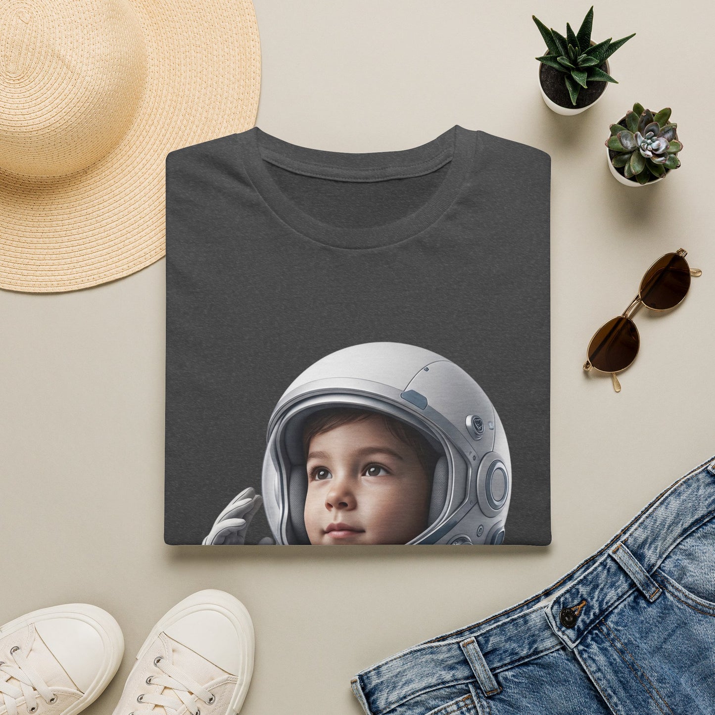 Astronaut Kid T-Shirt — Cute Space Helmet Graphic Tee for Space Lovers
