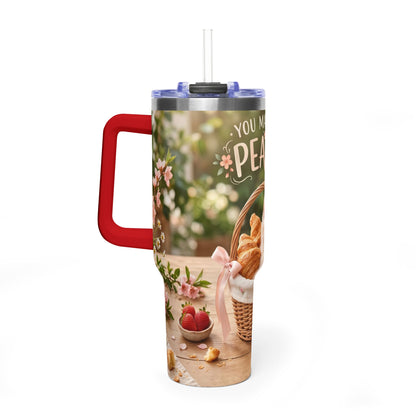You Make Life Peachy Cat Ice Cream 40oz Tumbler