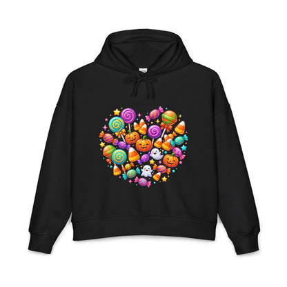 Halloween Candy Heart Hoodie — Cute Pumpkin & Candy Graphic