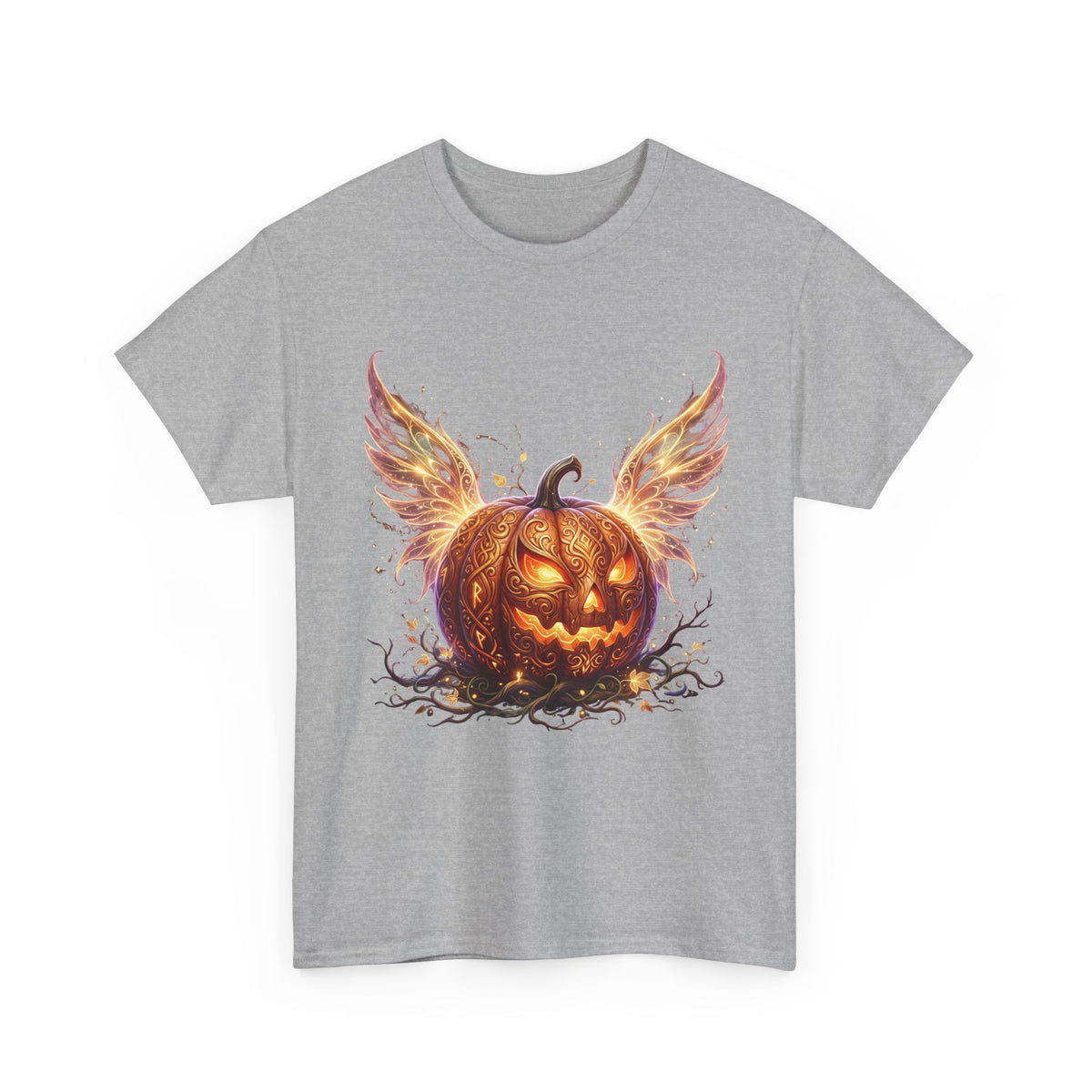 Halloween Pumpkin Tee — Winged Jack-O'-Lantern Graphic Shirt