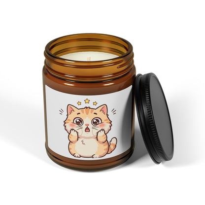 Kawaii Starry Cat Soy Candle — Amber Jar Scented Candle (Multiple Sizes)