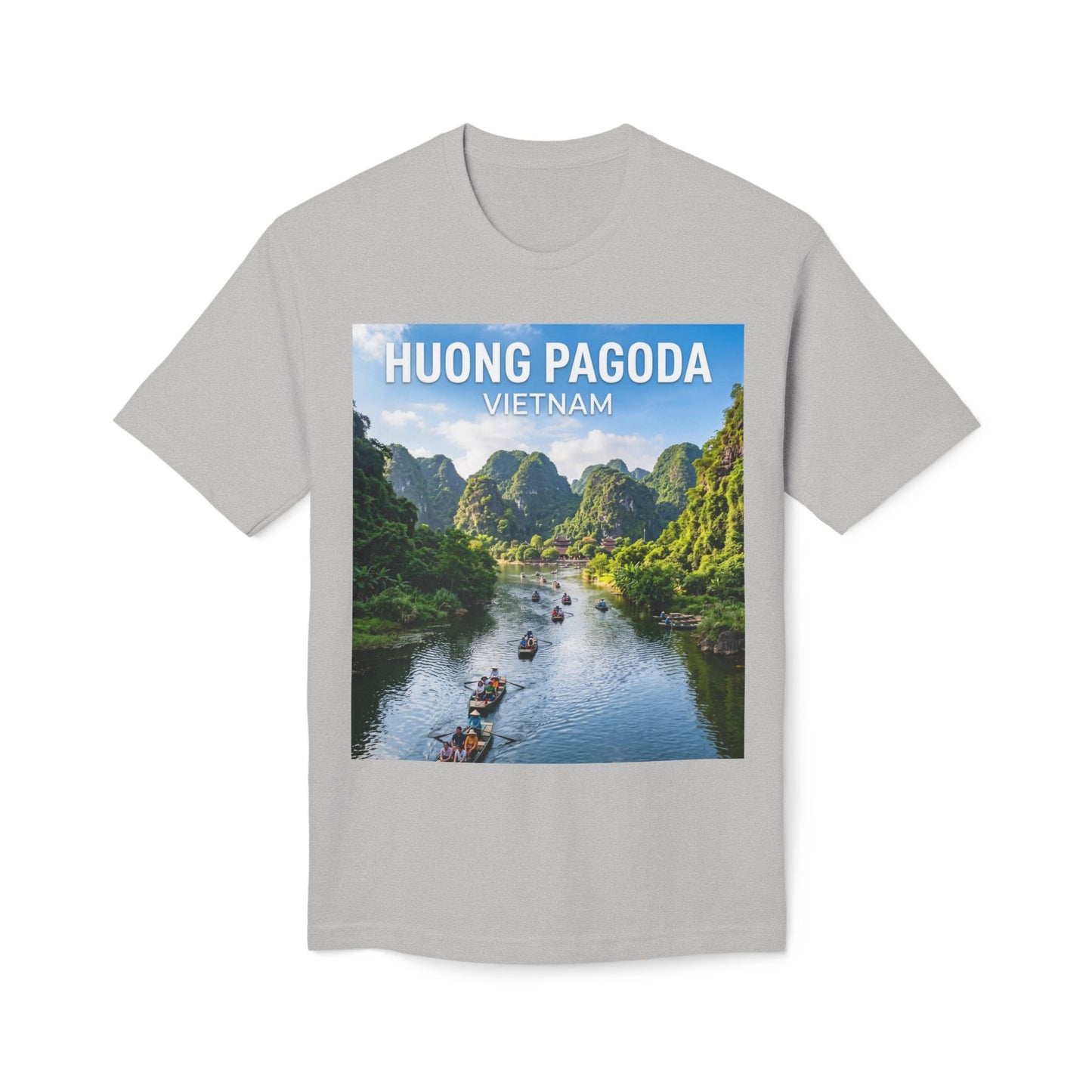Huong Pagoda Vietnam T-Shirt — Scenic Ninh Binh River Travel Tee