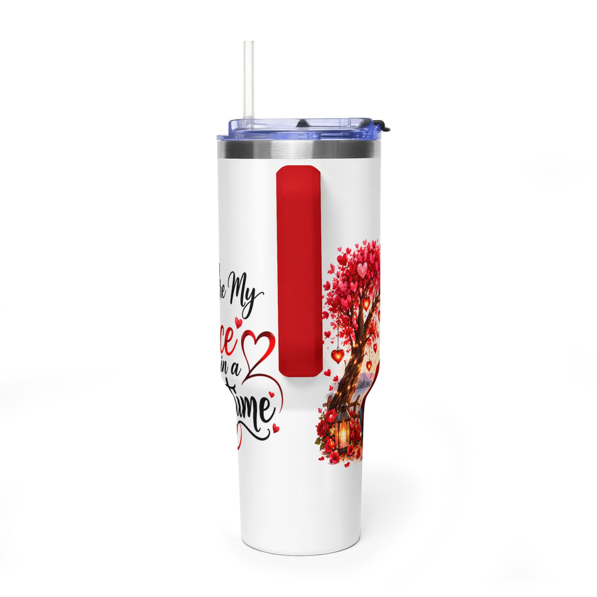 40oz Love-Themed Thermal Tumbler with Handle