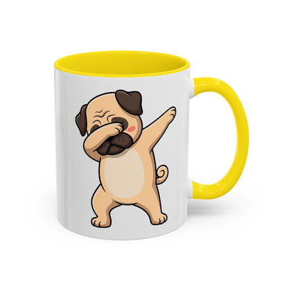Dabbing Pug Coffee Mug — Cute Dog Accent Mug (11/15 oz)