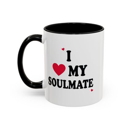 I Love My Soulmate Accent Coffee Mug