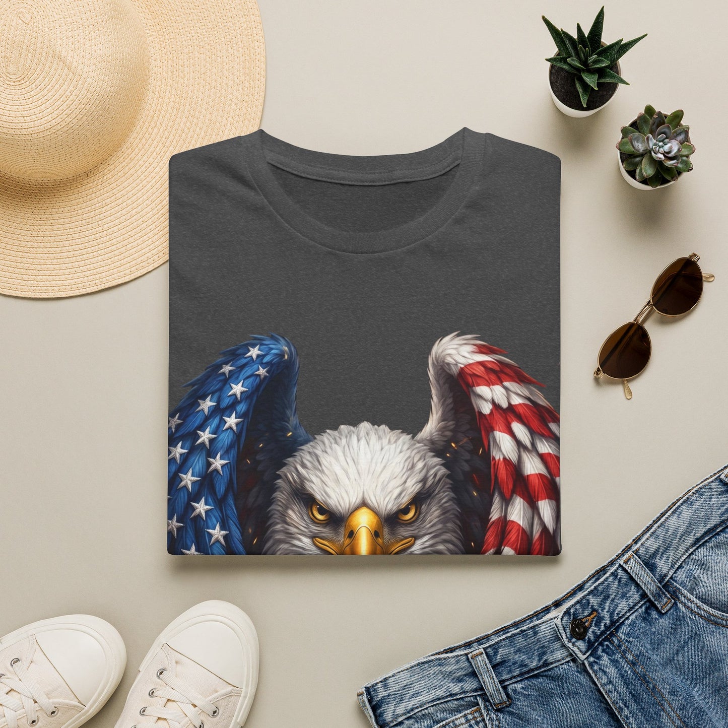 Patriotic Eagle T-Shirt — American Flag Wings Graphic
