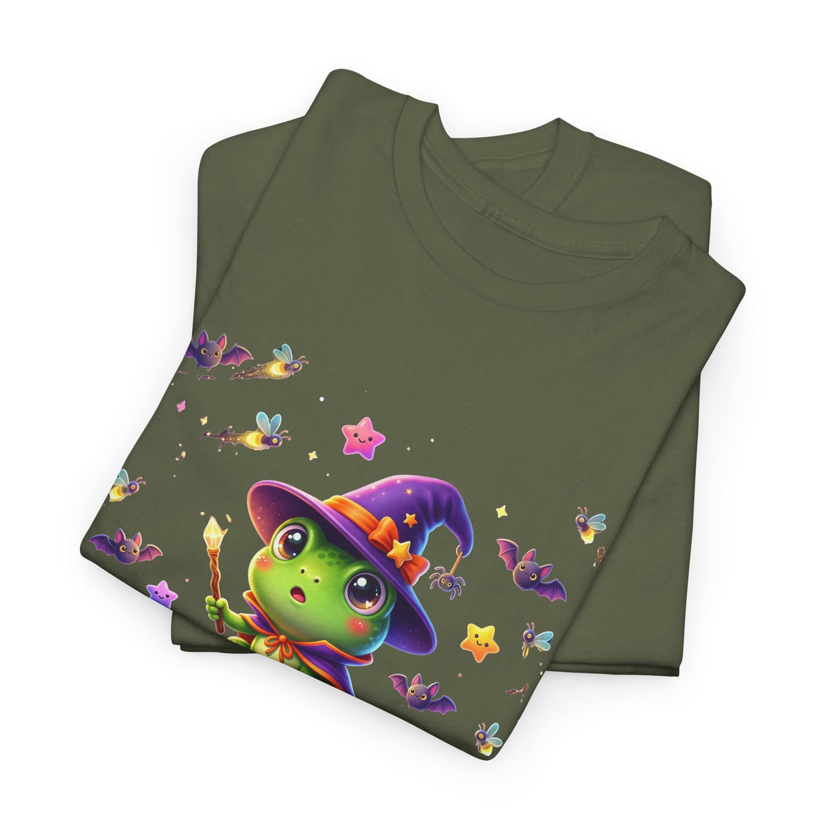 Cute Witch Frog T‑Shirt — Magical Mushroom Halloween Tee