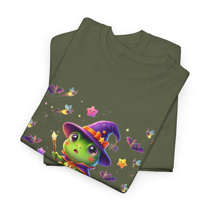 Cute Witch Frog T‑Shirt — Magical Mushroom Halloween Tee