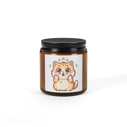 Kawaii Starry Cat Soy Candle — Amber Jar Scented Candle (Multiple Sizes)