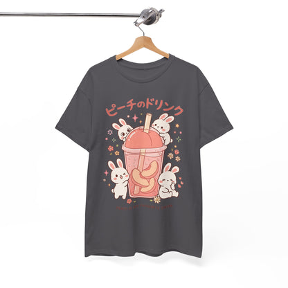 Peach Drink Cute Bunny T-Shirt