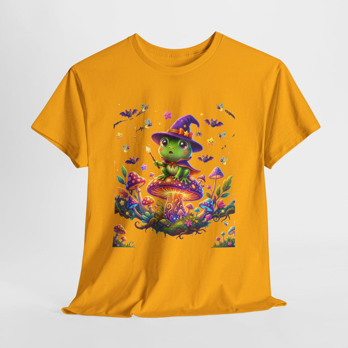 Cute Witch Frog T‑Shirt — Magical Mushroom Halloween Tee