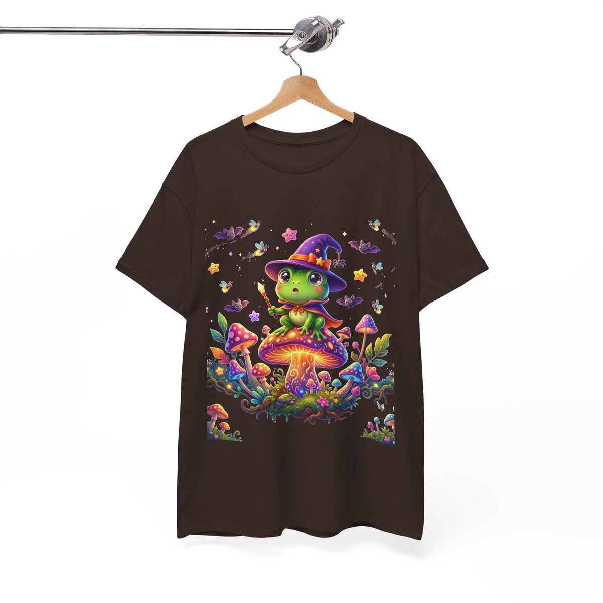 Cute Witch Frog T‑Shirt — Magical Mushroom Halloween Tee