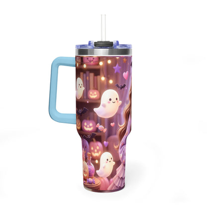 40oz Halloween Girl Ghosts Vacuum Thermal Tumbler