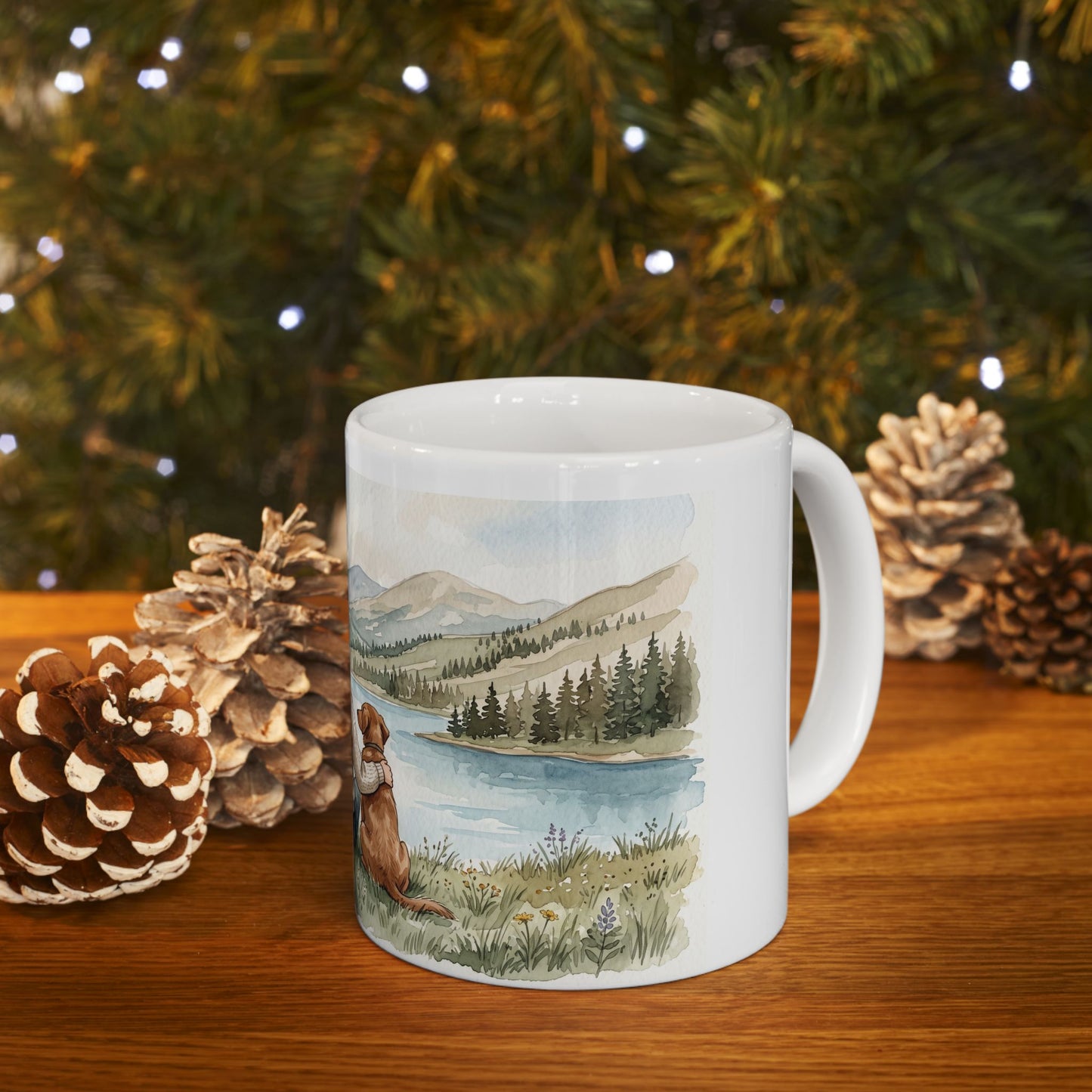 Cozy Mountain Lake - Gifts For Dog Lovers - Woman And Dog Forever By Your Side (Custom Mug) - Personalized Mug