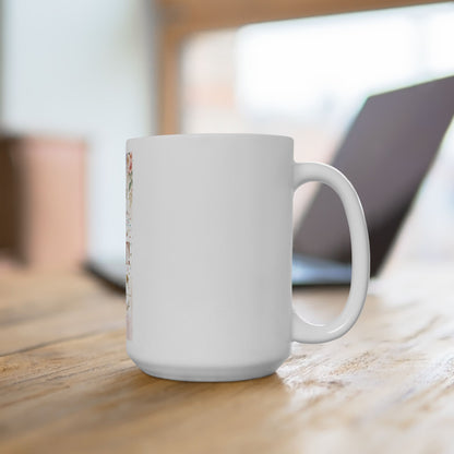 Graduation Mug - "She Did It!" Floral Celebration Ceramic Coffee Cup (11oz & 15oz)