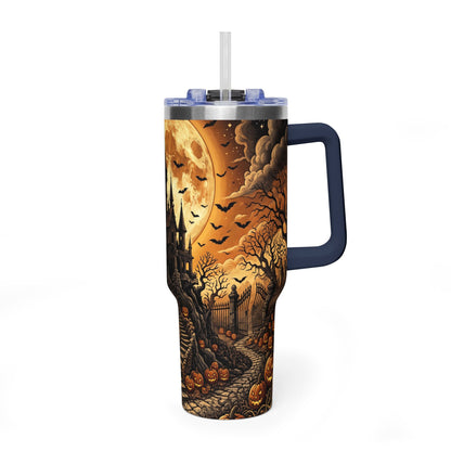 40oz Gothic Haunted Castle Halloween Tumbler