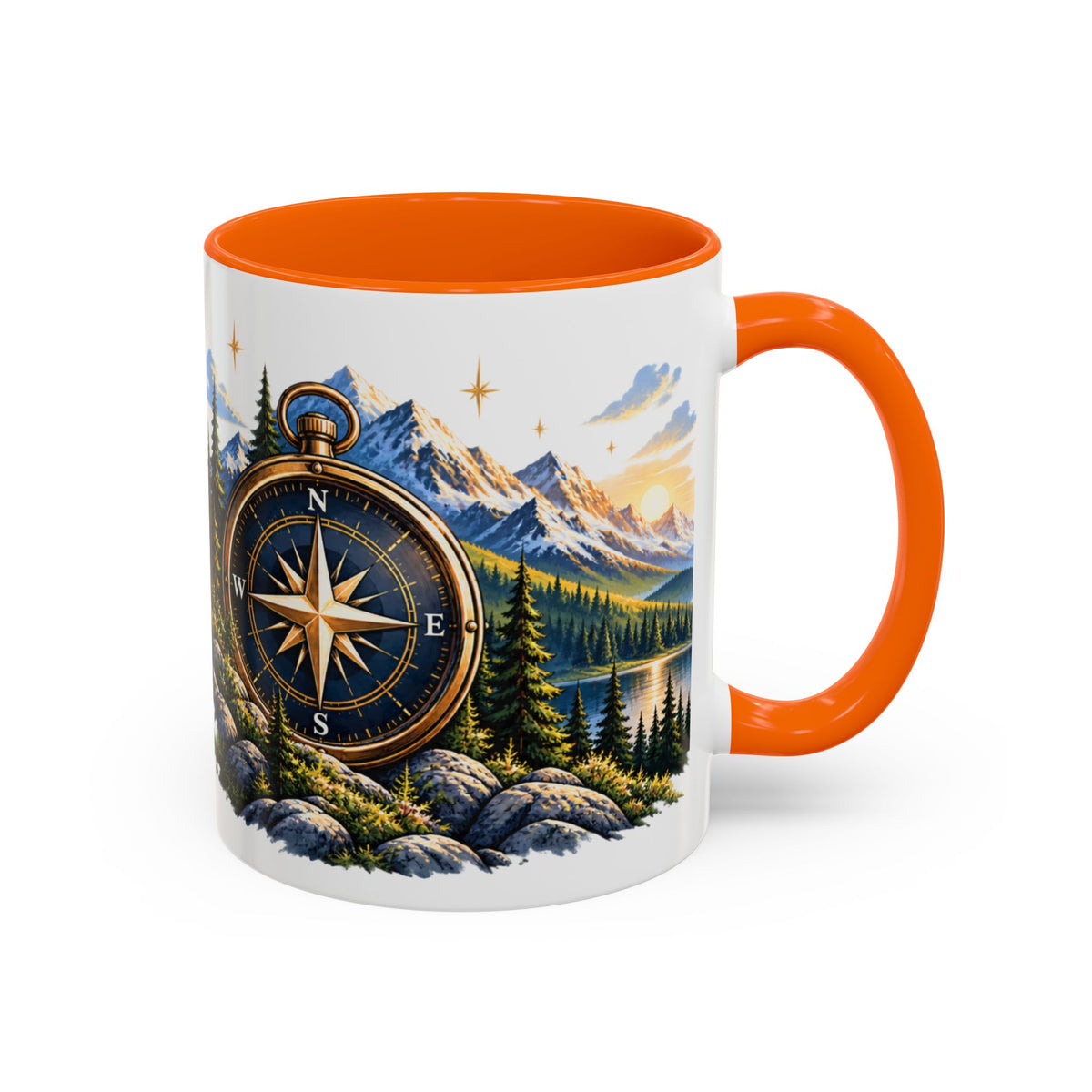 Adventure Compass Mountain Coffee Mug