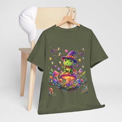 Cute Witch Frog T‑Shirt — Magical Mushroom Halloween Tee