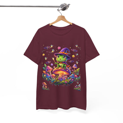Cute Witch Frog T‑Shirt — Magical Mushroom Halloween Tee