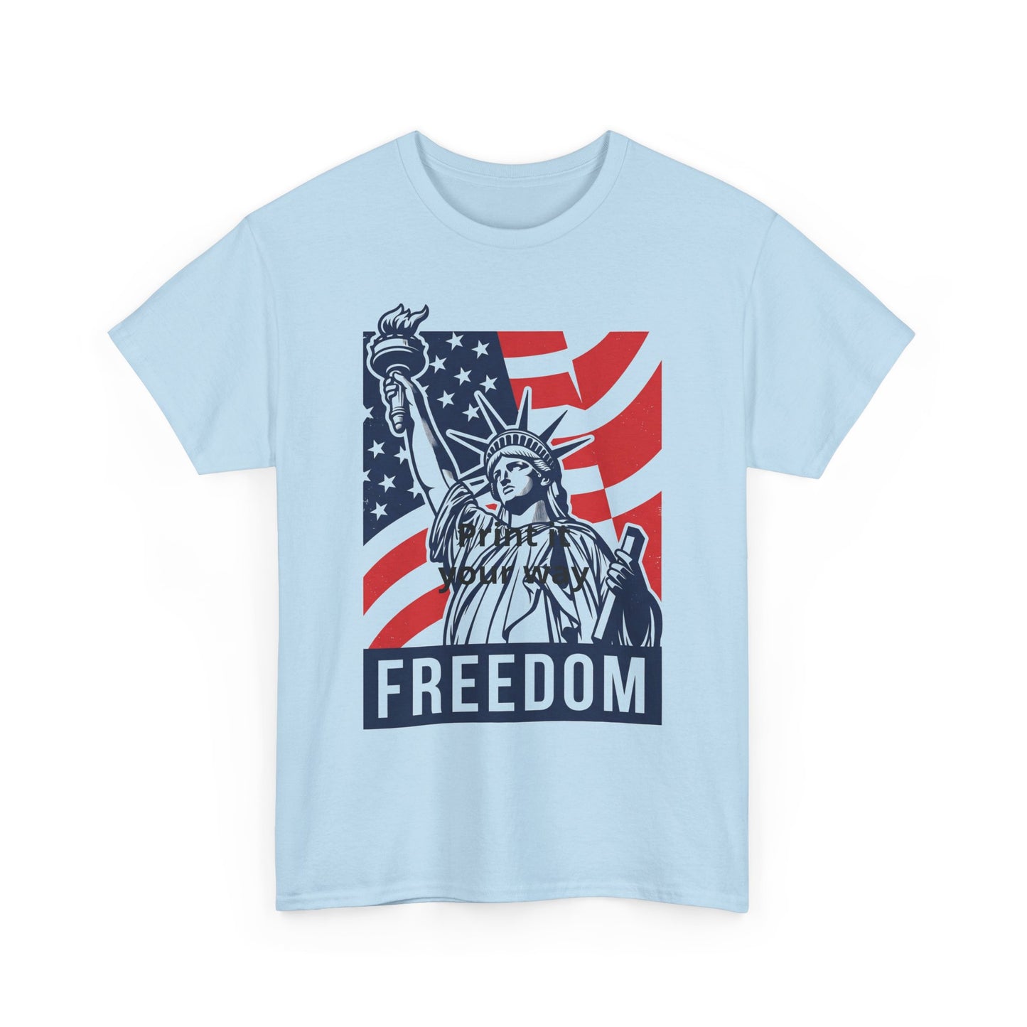 Freedom Statue T-Shirt — Patriotic USA Flag Tee (Statue of Liberty Design)