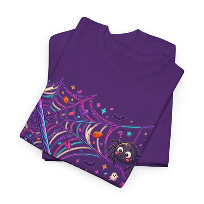 Pumpkin Spider Web Halloween T‑Shirt — Cute Spooky Pumpkin Cartoon Tee