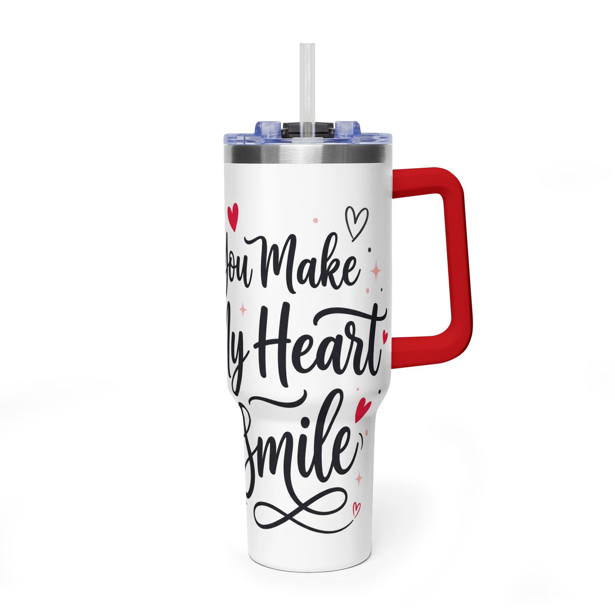 40oz Love-Themed Thermal Tumbler with Handle