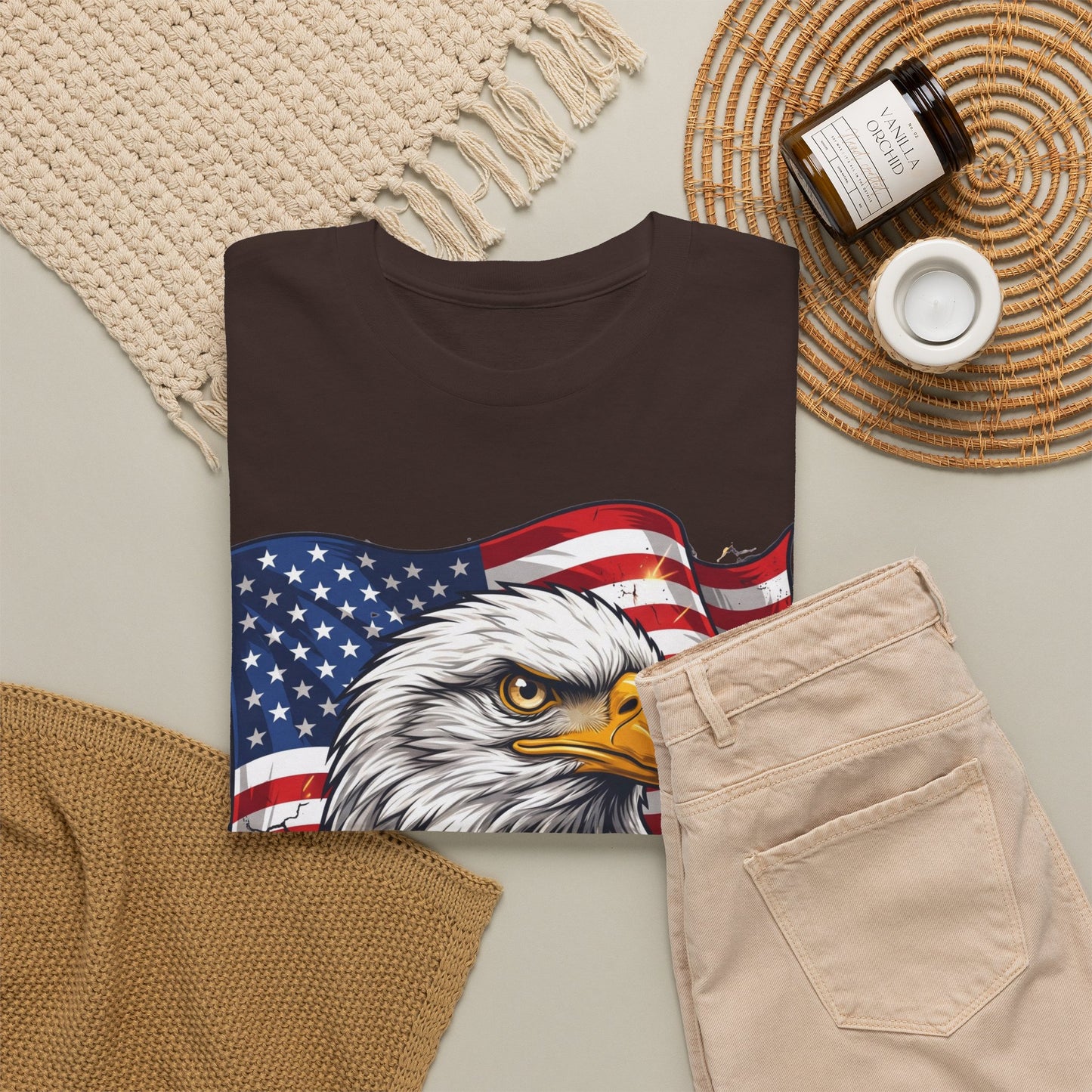 Patriotic Eagle T-Shirt – American Flag Bald Eagle Graphic Tee