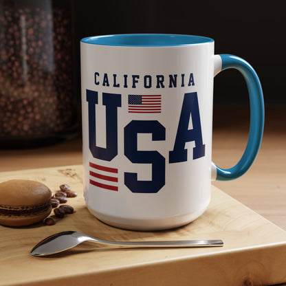 USA California Coffee Mug — Patriotic Accent 11/15oz