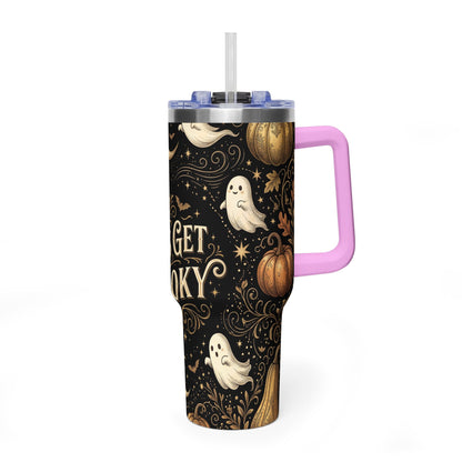 Let’s Get Spooky Halloween Ghosts & Pumpkins 40oz Thermal Tumbler