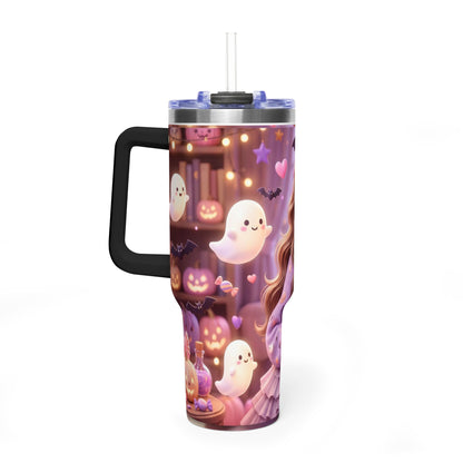 40oz Halloween Girl Ghosts Vacuum Thermal Tumbler