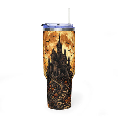 40oz Gothic Haunted Castle Halloween Tumbler
