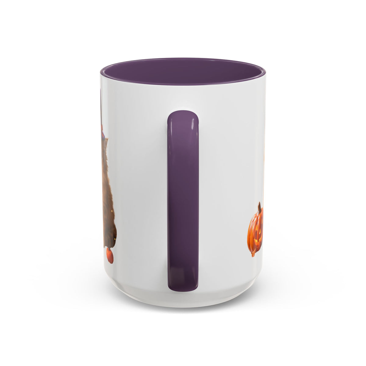 Halloween Cat Coffee Mug with Witch Hat and Pumpkin