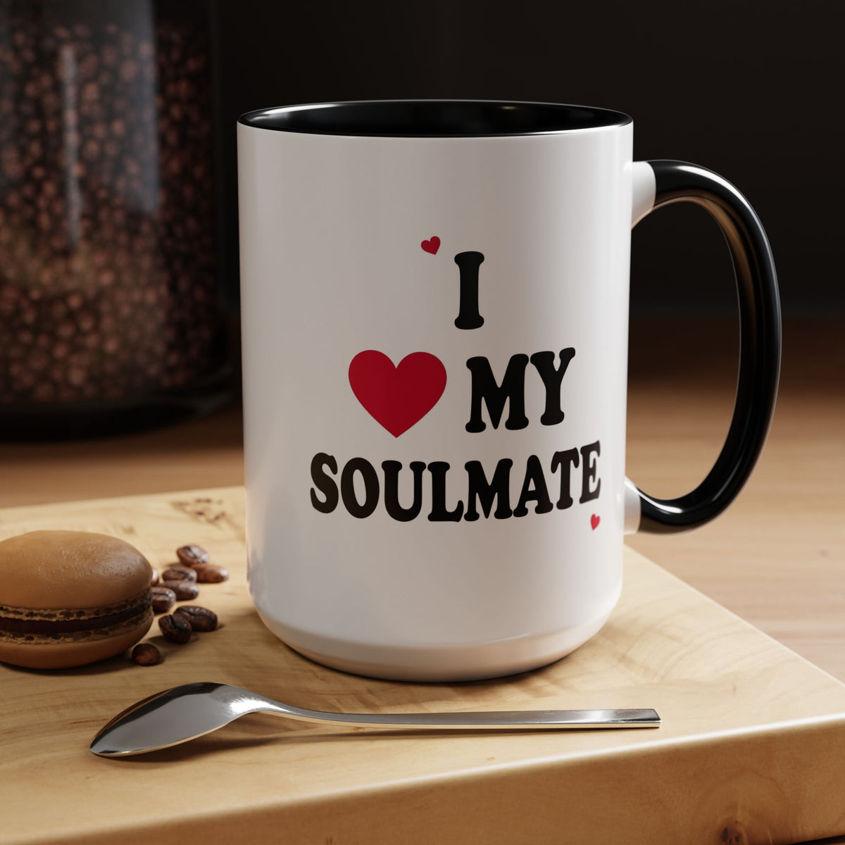 I Love My Soulmate Accent Coffee Mug