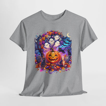 Halloween Pumpkin & Ghosts T-Shirt — Cute Spooky Jack-O'-Lantern Tee