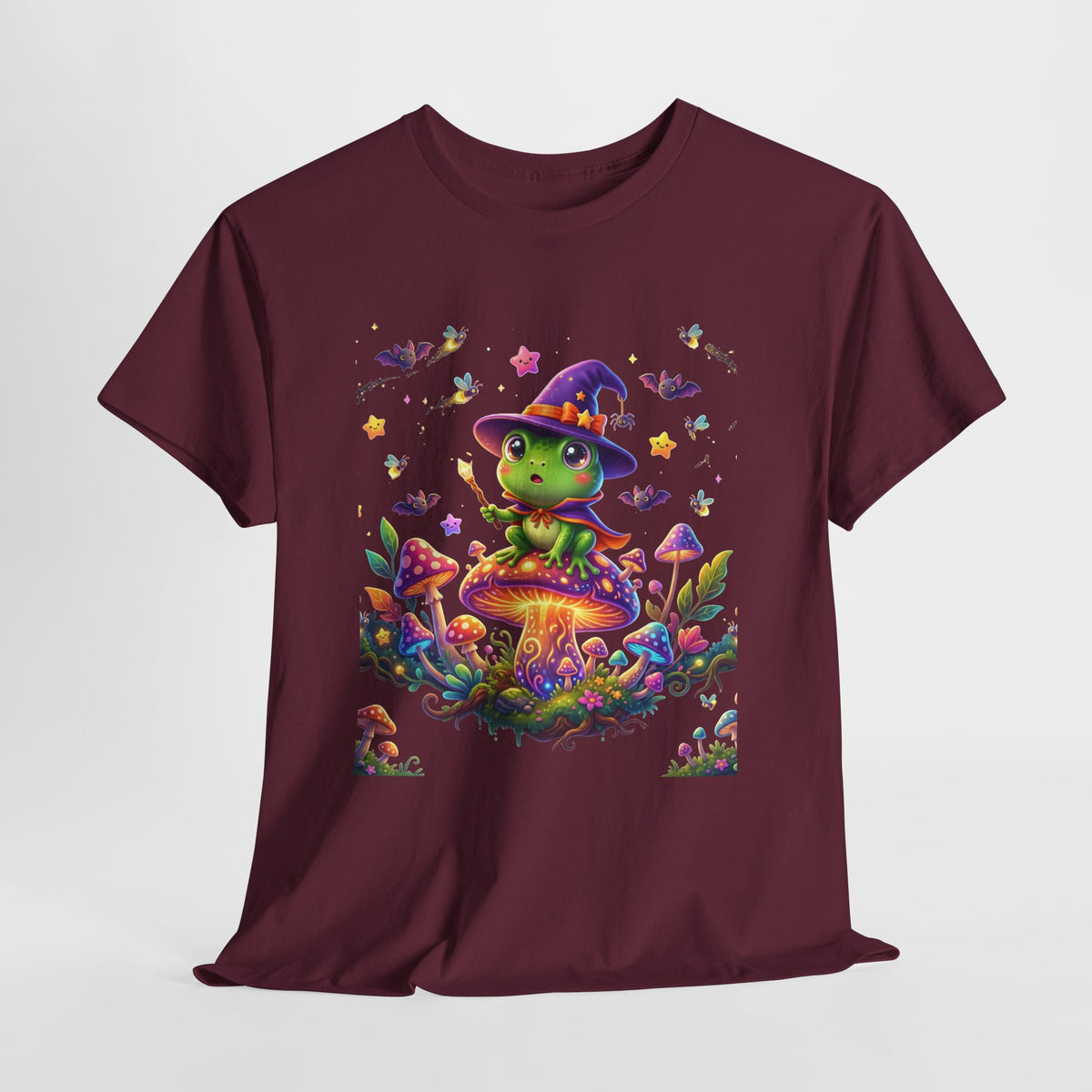 Cute Witch Frog T‑Shirt — Magical Mushroom Halloween Tee
