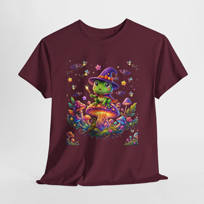 Cute Witch Frog T‑Shirt — Magical Mushroom Halloween Tee
