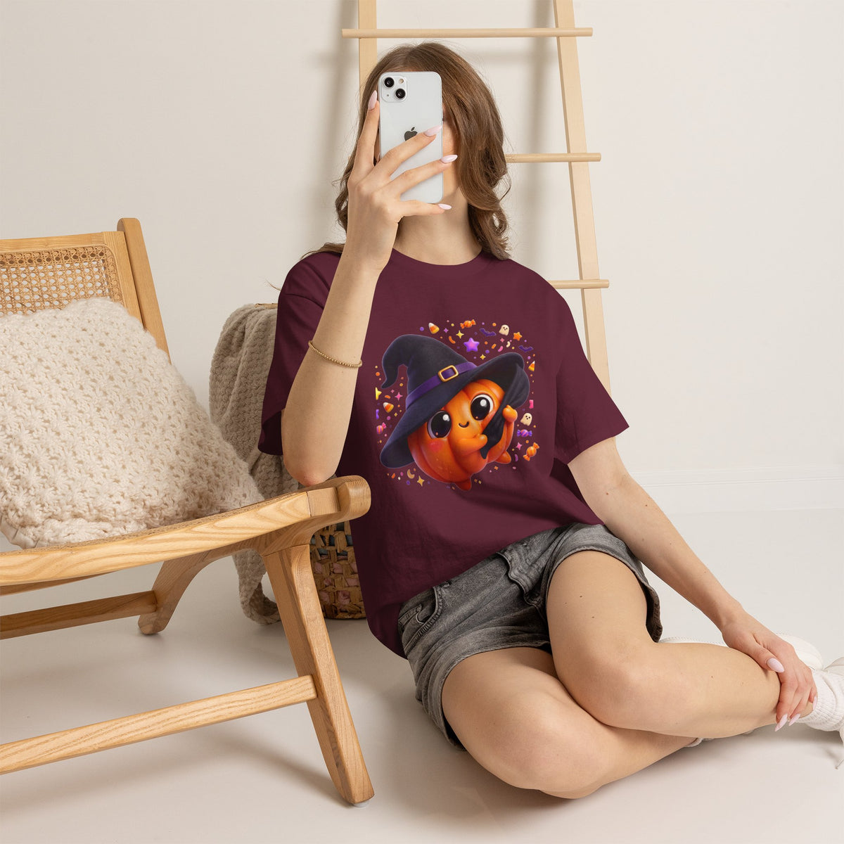 Pumpkin Witch T-Shirt — Cute Halloween Jack-o'-Lantern with Witch Hat