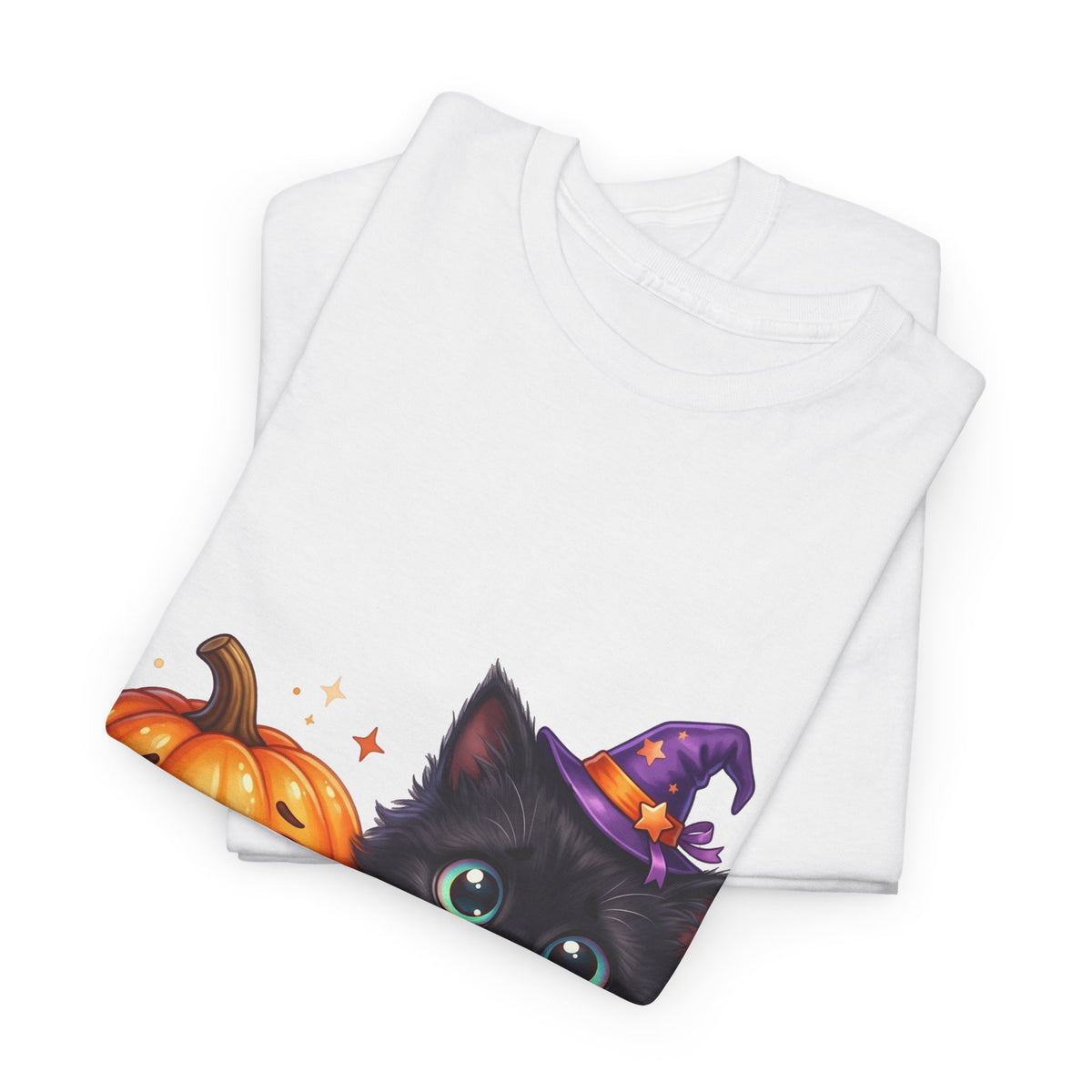 Halloween Black Kitten & Pumpkin T-Shirt