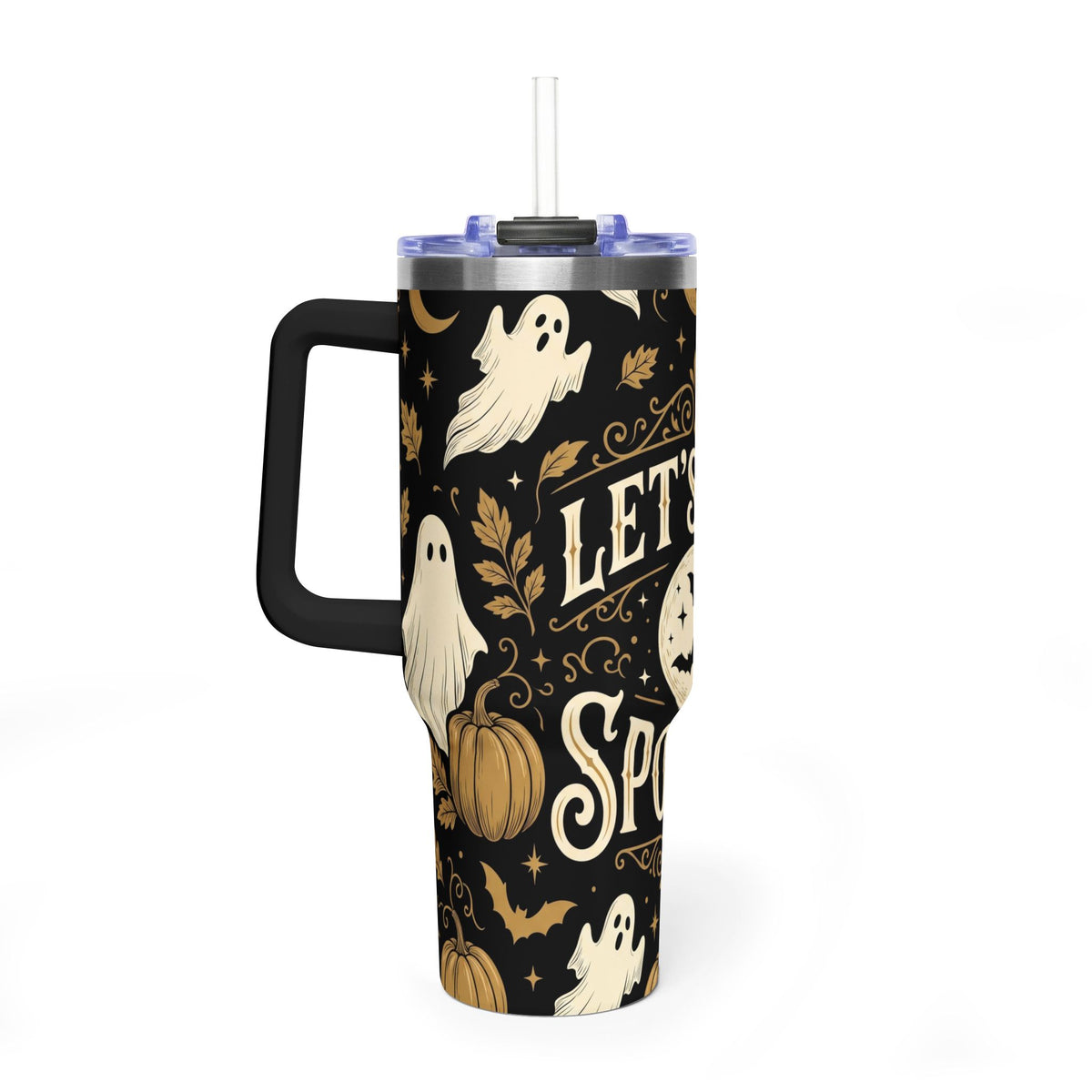 Let’s Get Spooky Halloween Ghosts & Pumpkins 40oz Thermal Tumbler