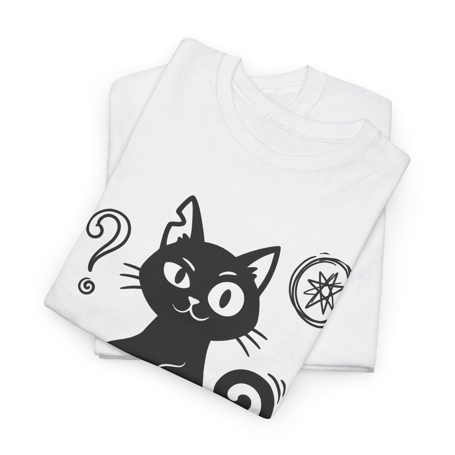 Black Cat Graphic Tee — Cute Cartoon Kitty T-Shirt