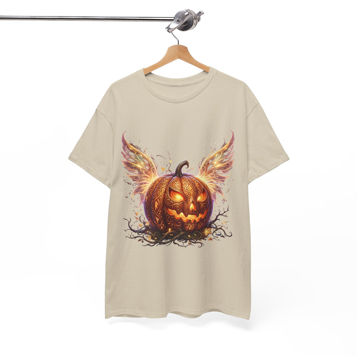 Halloween Pumpkin Tee — Winged Jack-O'-Lantern Graphic Shirt