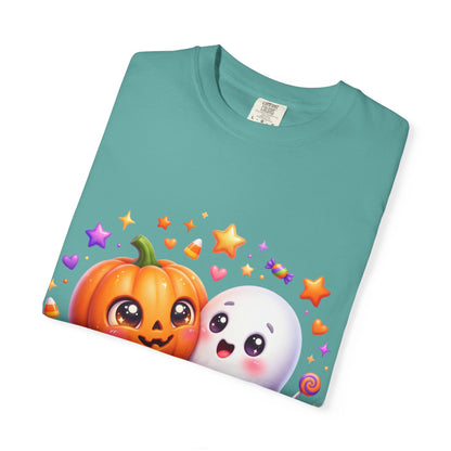 Halloween Pumpkin & Ghost T-Shirt — Cute Spooky Friends Graphic Tee