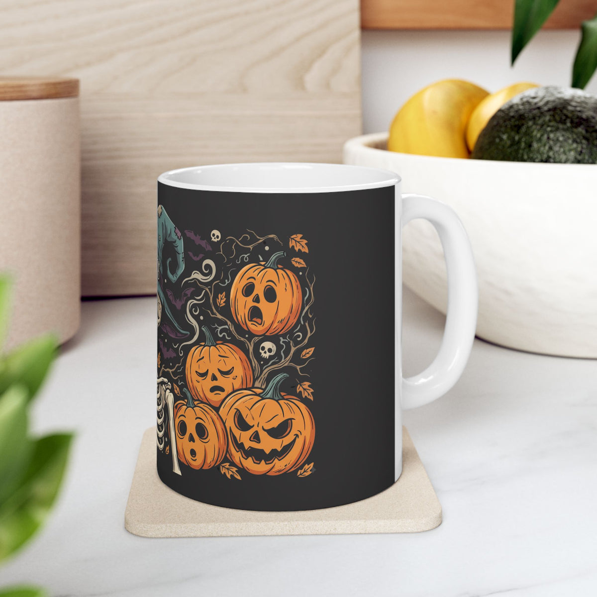 Halloween Skeleton Witch Ceramic Mug (11oz, 15oz)