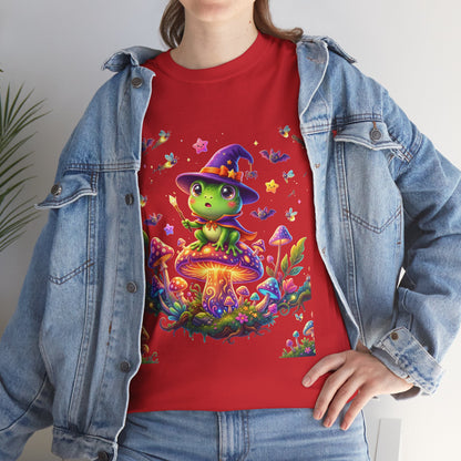 Cute Witch Frog T‑Shirt — Magical Mushroom Halloween Tee