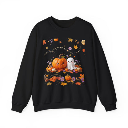Halloween Pumpkin & Ghost Crewneck Sweatshirt